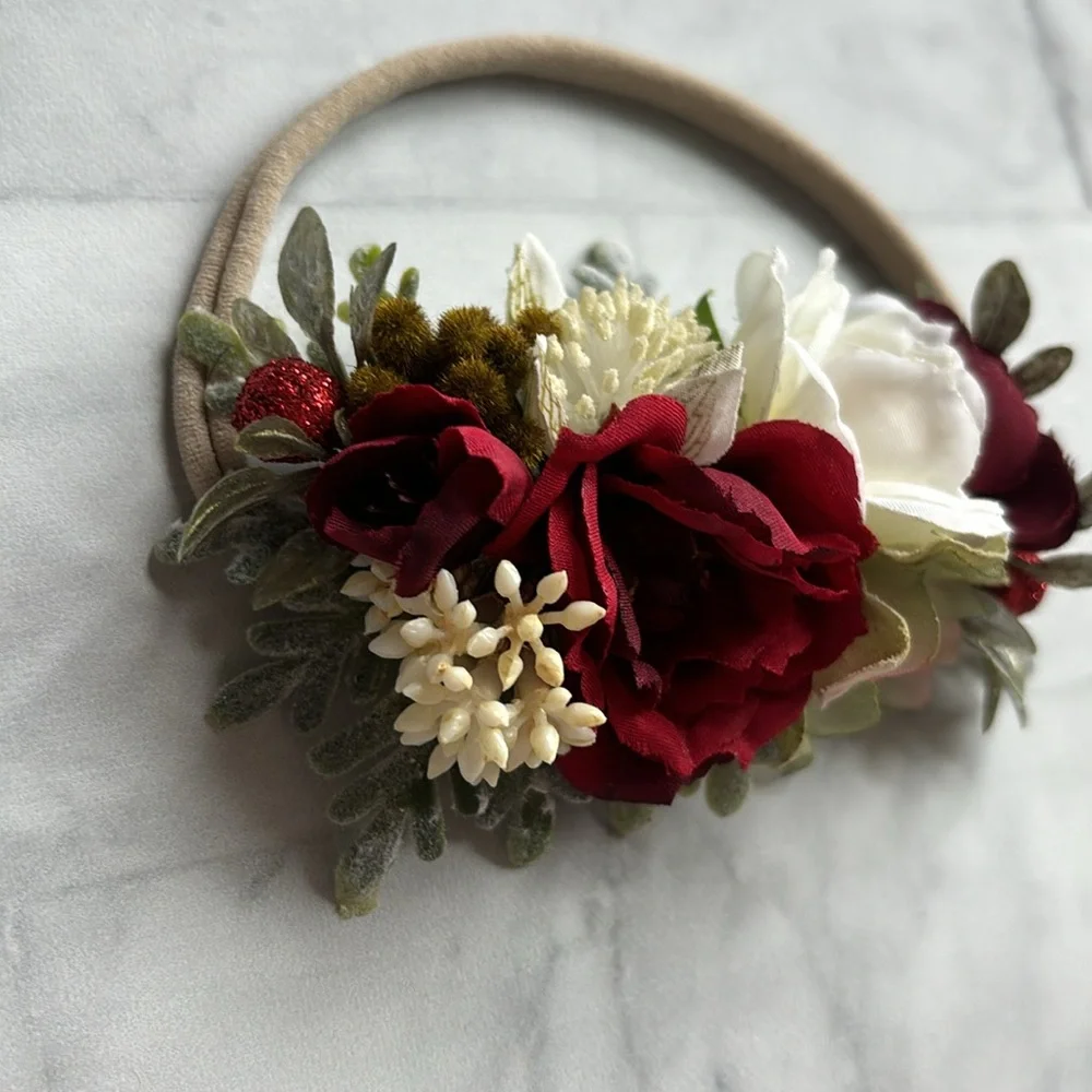 Baby Girl’s Christmas Flower Crown Headband